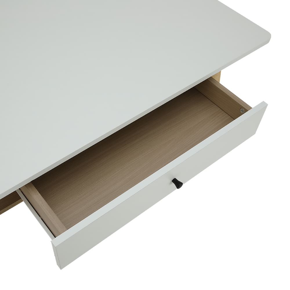 โต๊ะกลางท็อปโค้งพร้อมลิ้นชัก รุ่นมาเรีย - สีธรรมชาติ/ขาว