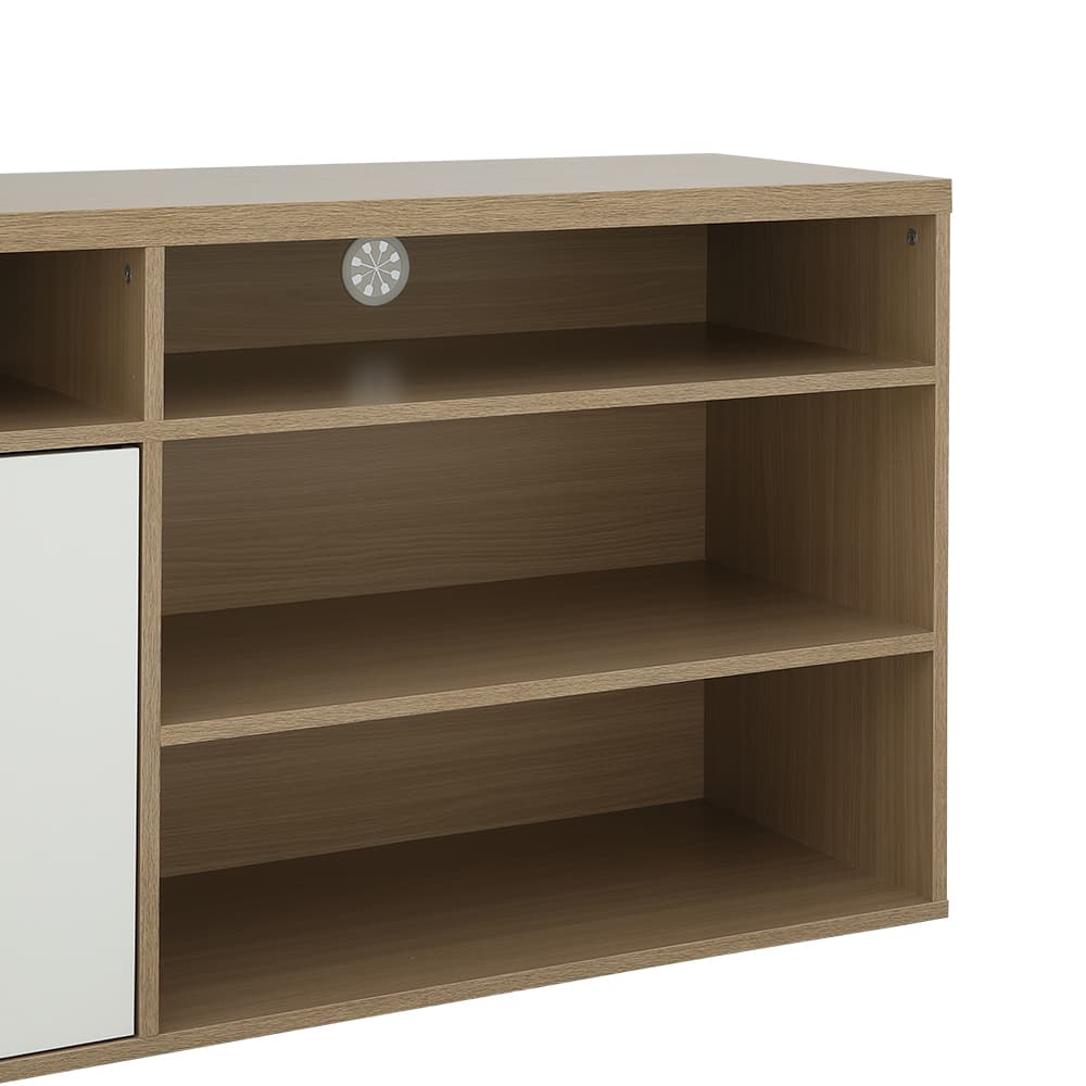 ตู้วางทีวี 2 บาน รุ่นมินิโอ ขนาด 150 ซม. - สีธรรมชาติ/ขาว