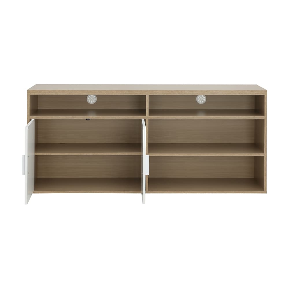 ตู้วางทีวี 2 บาน รุ่นมินิโอ ขนาด 150 ซม. - สีธรรมชาติ/ขาว