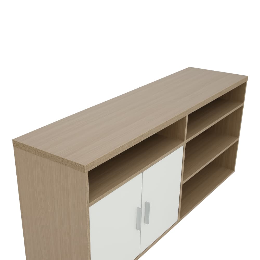 ตู้วางทีวี 2 บาน รุ่นมินิโอ ขนาด 150 ซม. - สีธรรมชาติ/ขาว