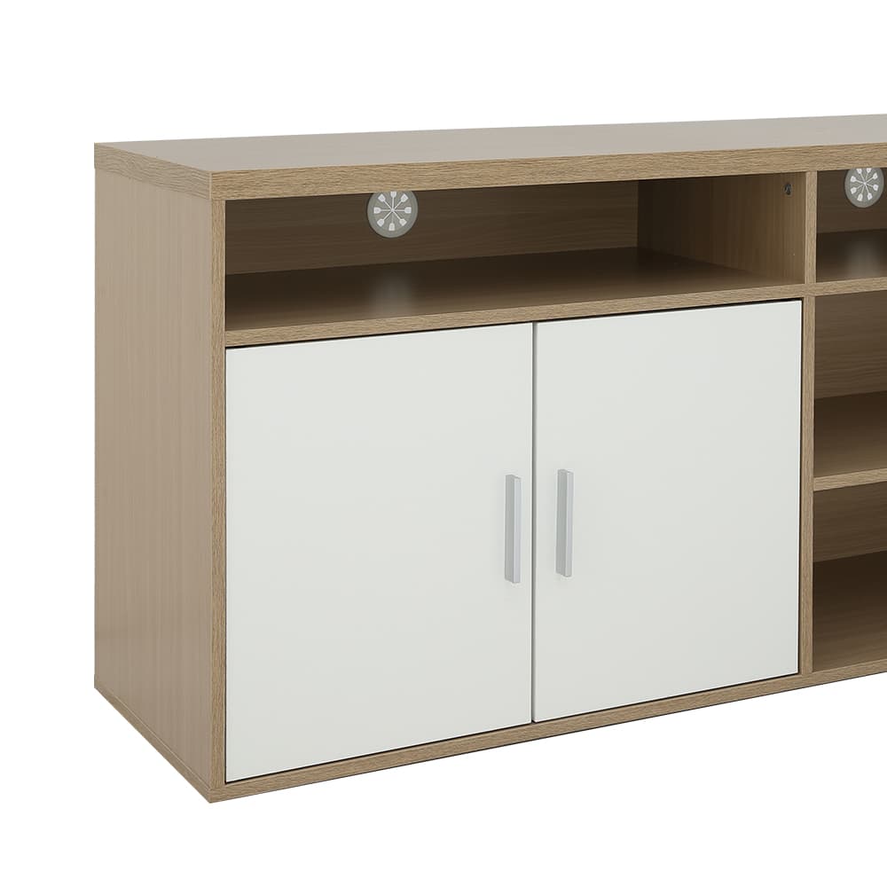 ตู้วางทีวี 2 บาน รุ่นมินิโอ ขนาด 150 ซม. - สีธรรมชาติ/ขาว