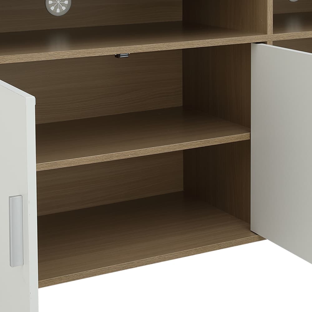 ตู้วางทีวี 2 บาน รุ่นมินิโอ ขนาด 150 ซม. - สีธรรมชาติ/ขาว