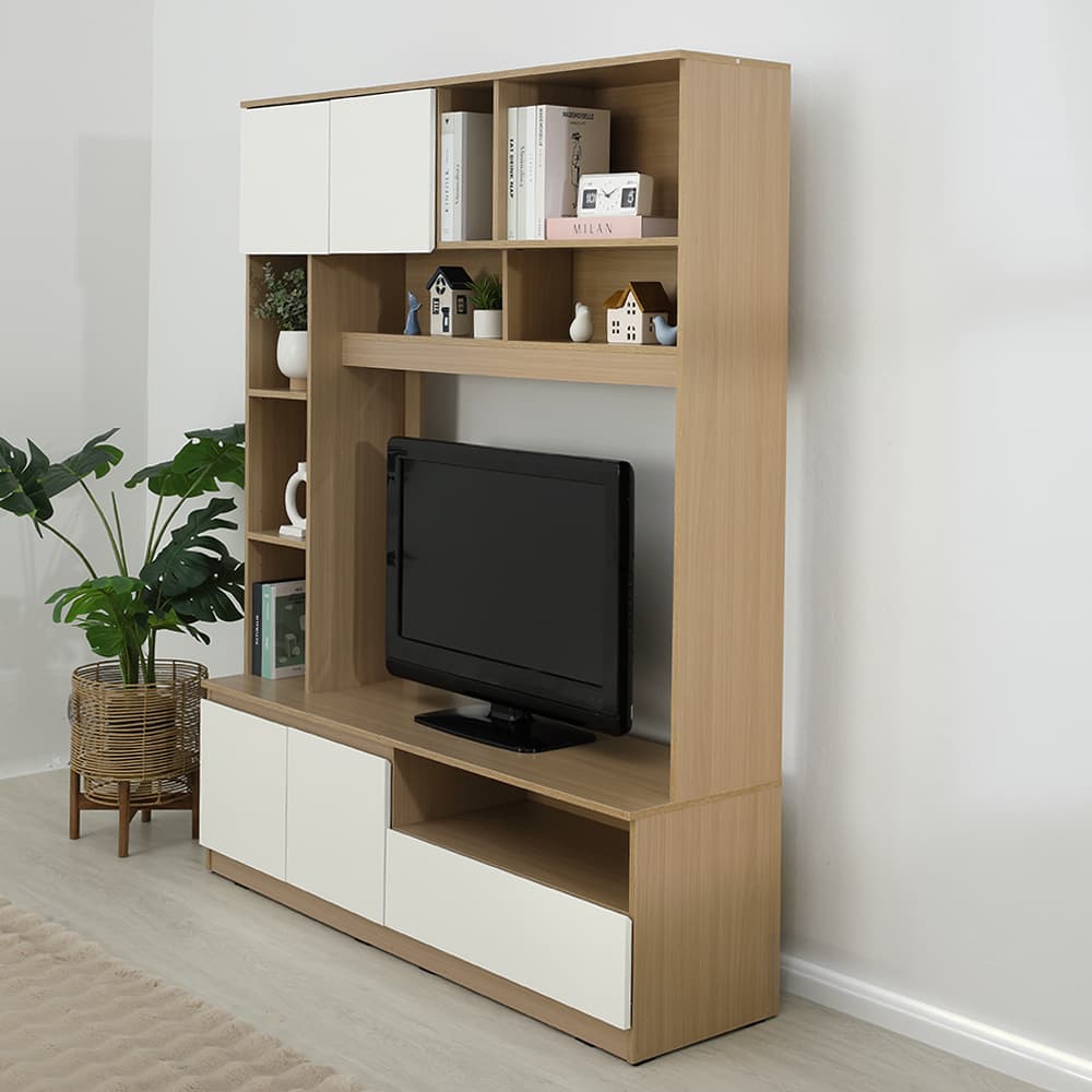 ชุดโฮมเอ็นเตอร์เทนเมนท์ รุ่นมินิโอ ขนาด 150 ซม. - สีธรรมชาติ/ขาว