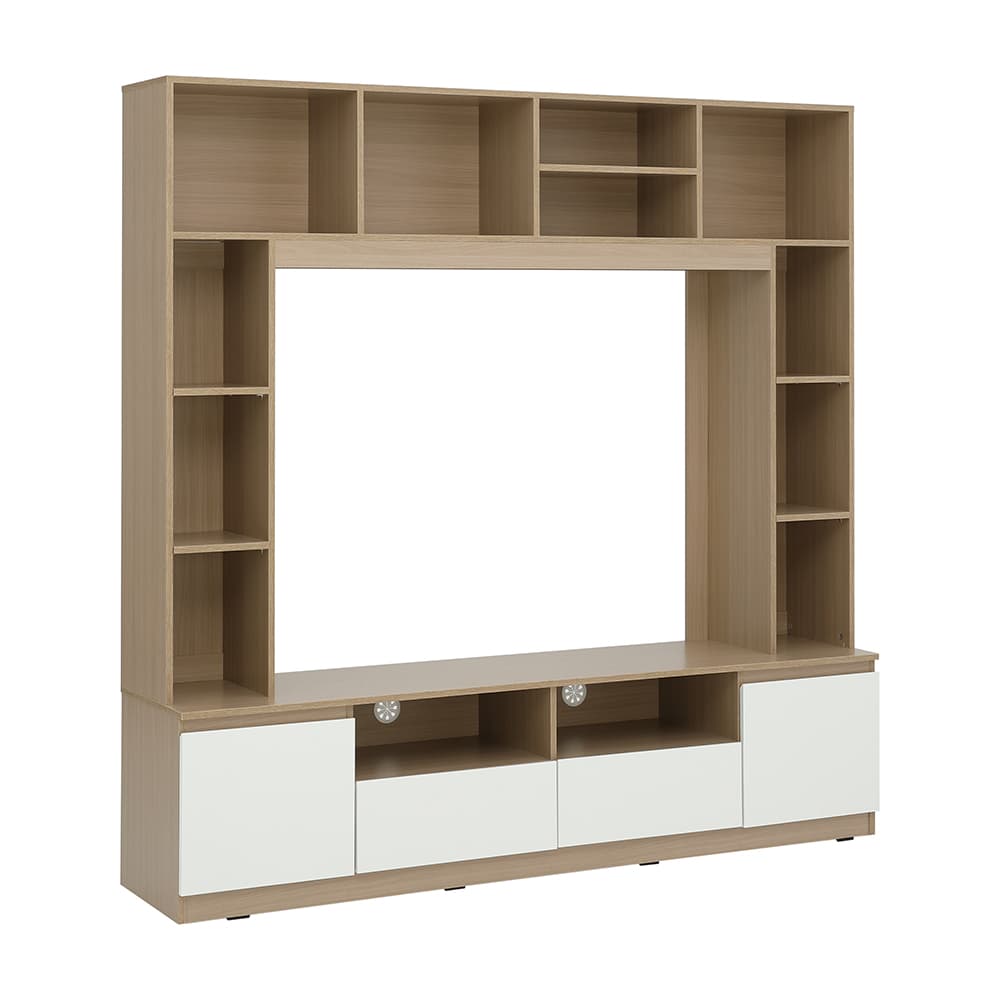 ชุดโฮมเอ็นเตอร์เทนเมนท์ รุ่นมินิโอ ขนาด 180 ซม. - สีธรรมชาติ/ขาว