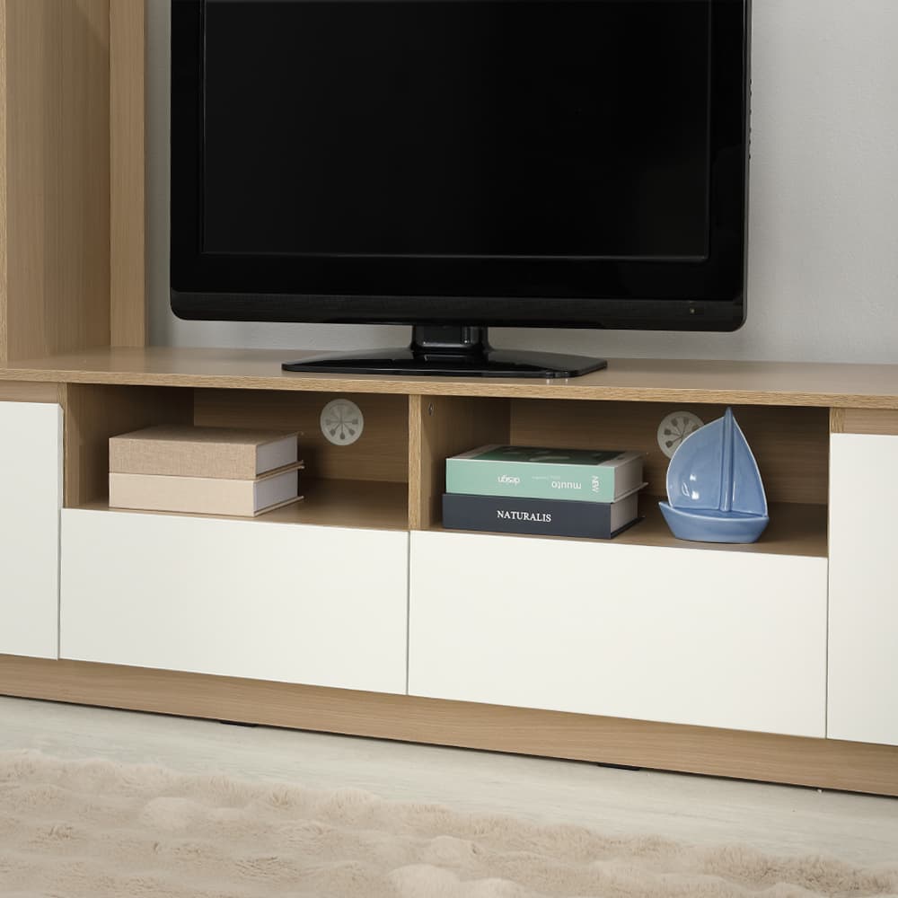 ชุดโฮมเอ็นเตอร์เทนเมนท์ รุ่นมินิโอ ขนาด 180 ซม. - สีธรรมชาติ/ขาว