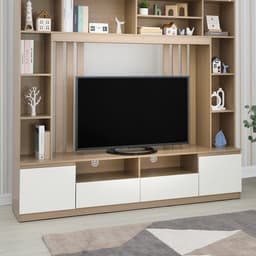 ชุดโฮมเอ็นเตอร์เทนเมนท์ รุ่นมินิโอ ขนาด 200 ซม. - สีธรรมชาติ/ขาว