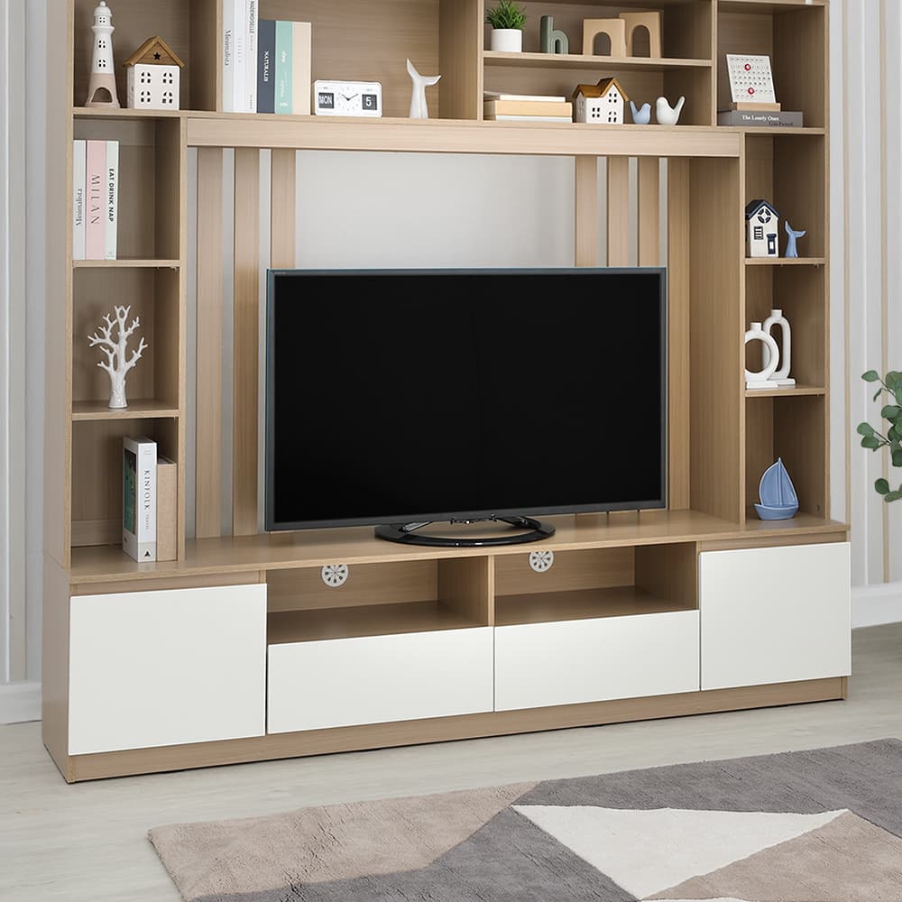 ชุดโฮมเอ็นเตอร์เทนเมนท์ รุ่นมินิโอ ขนาด 200 ซม. - สีธรรมชาติ/ขาว