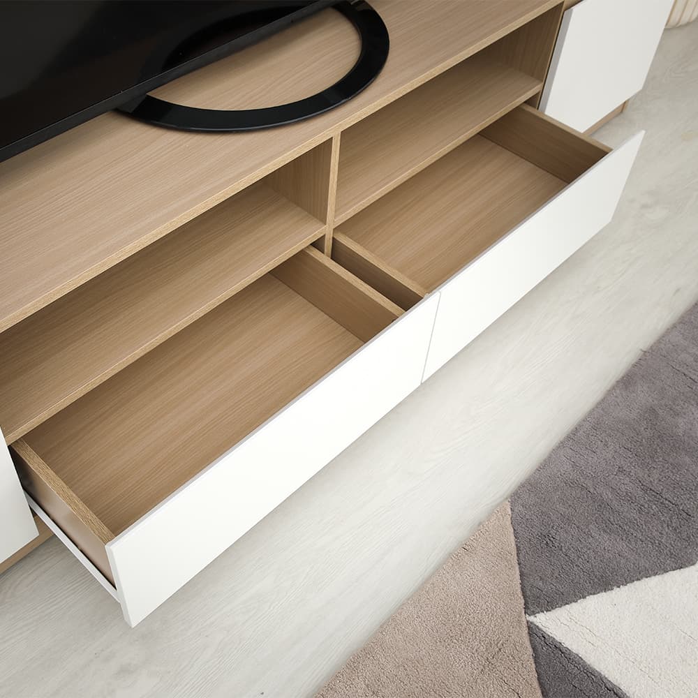 ชุดโฮมเอ็นเตอร์เทนเมนท์ รุ่นมินิโอ ขนาด 200 ซม. - สีธรรมชาติ/ขาว