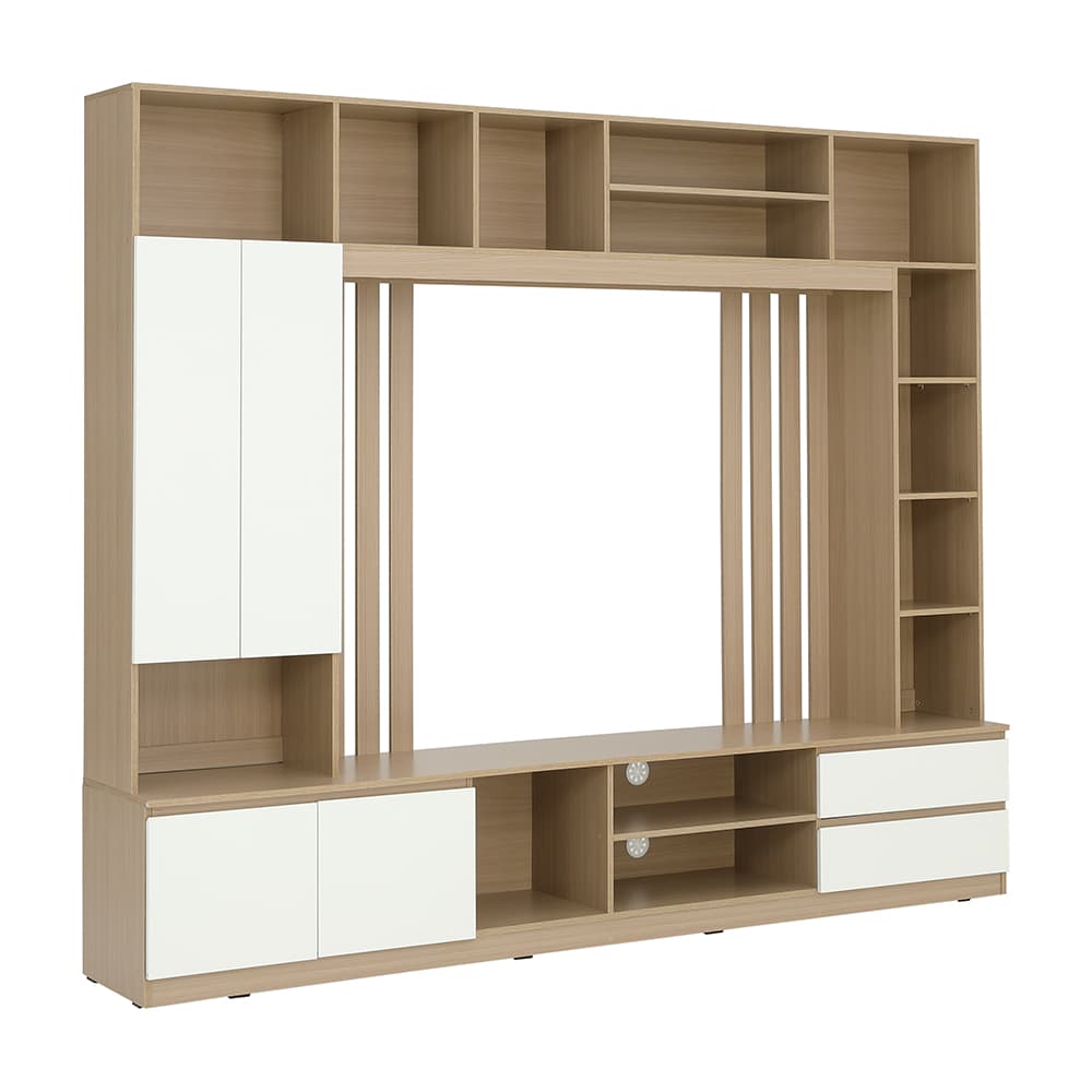 ชุดโฮมเอ็นเตอร์เทนเมนท์ รุ่นมินิโอ ขนาด 240 ซม. - สีธรรมชาติ/ขาว