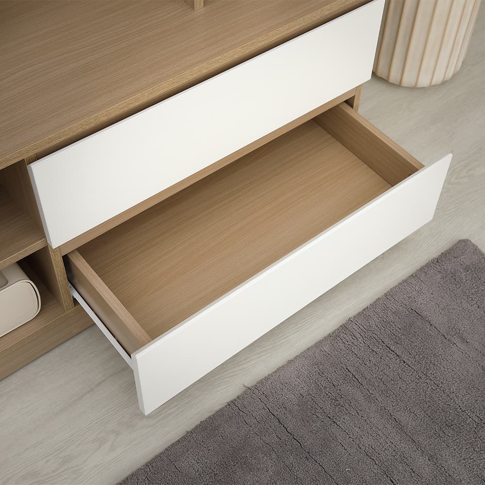 ชุดโฮมเอ็นเตอร์เทนเมนท์ รุ่นมินิโอ ขนาด 240 ซม. - สีธรรมชาติ/ขาว