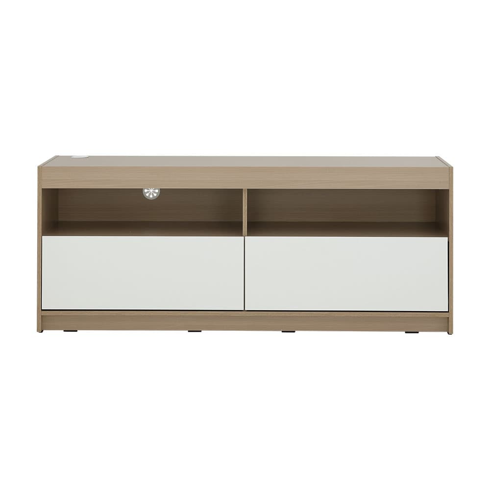 ตู้วางทีวี 2 ลิ้นชัก รุ่นมินิโอ ขนาด 150 ซม. - สีธรรมชาติ/ขาว