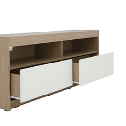 ตู้วางทีวี 2 ลิ้นชัก รุ่นมินิโอ ขนาด 150 ซม. - สีธรรมชาติ/ขาว