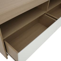 ตู้วางทีวี 2 ลิ้นชัก รุ่นมินิโอ ขนาด 150 ซม. - สีธรรมชาติ/ขาว