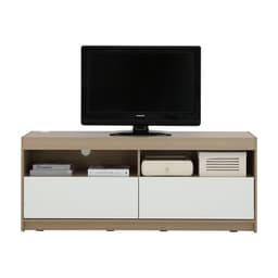 ตู้วางทีวี 2 ลิ้นชัก รุ่นมินิโอ ขนาด 150 ซม. - สีธรรมชาติ/ขาว