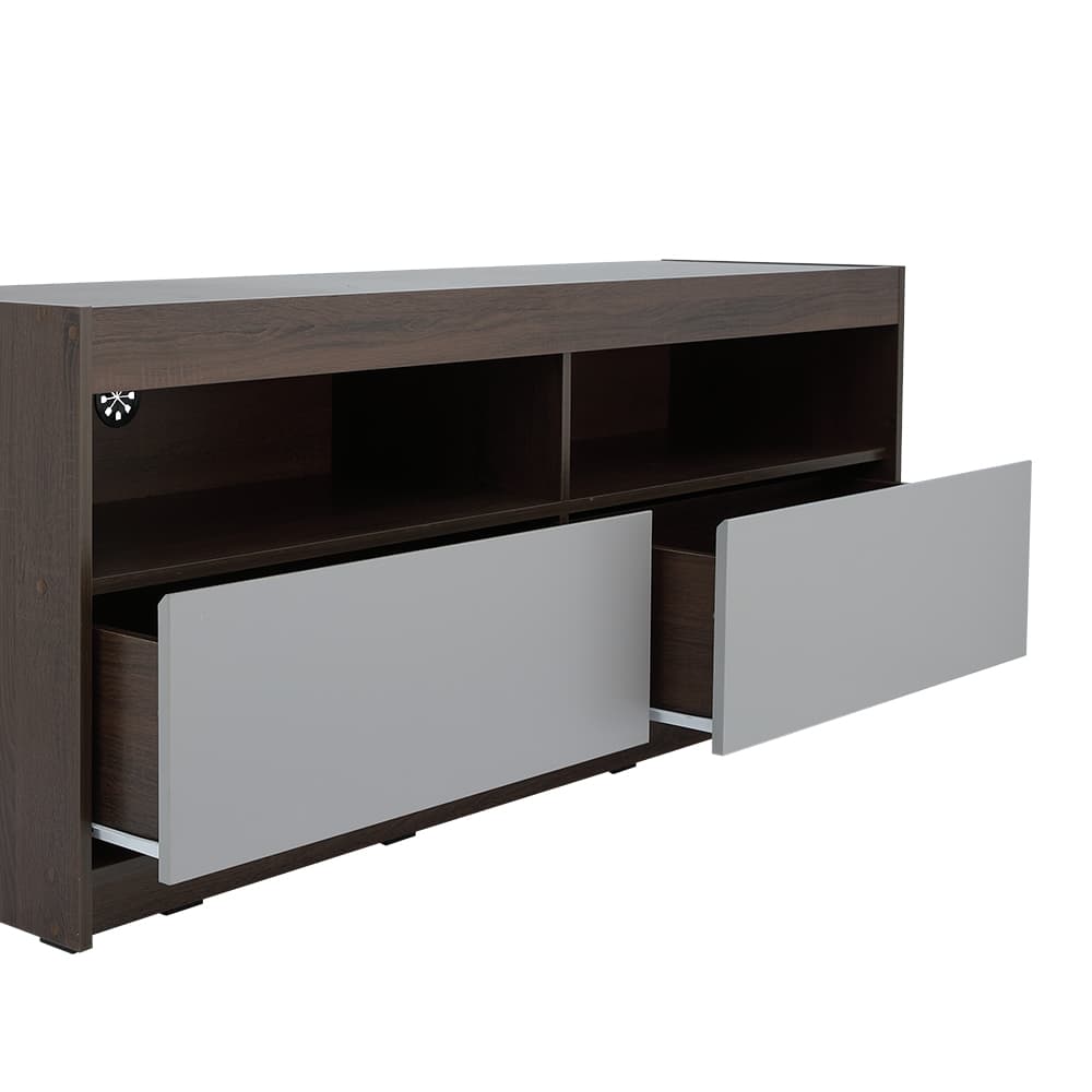 ตู้วางทีวี 2 ลิ้นชัก รุ่นมินิโอ ขนาด 150 ซม. - สีวอลนัท/เทา