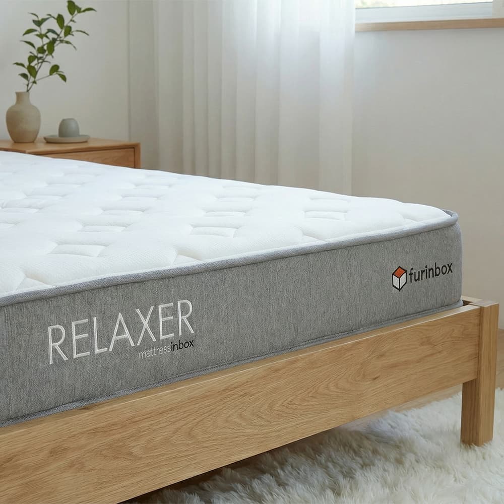 ที่นอน รุ่นรีแล็กเซอร์ ขนาด 5 ฟุต หนา 8 นิ้ว พร้อมหมอน 2 ใบ - สีขาว/เทา