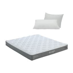ที่นอน รุ่นรีแล็กเซอร์ ขนาด 5 ฟุต หนา 8 นิ้ว พร้อมหมอน 2 ใบ - สีขาว/เทา