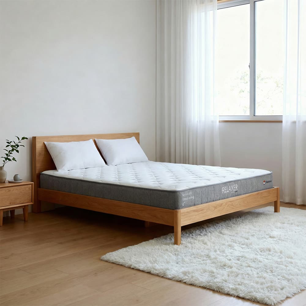 ที่นอน รุ่นรีแล็กเซอร์ ขนาด 6 ฟุต หนา 8 นิ้ว พร้อมหมอน 2 ใบ - สีขาว/เทา