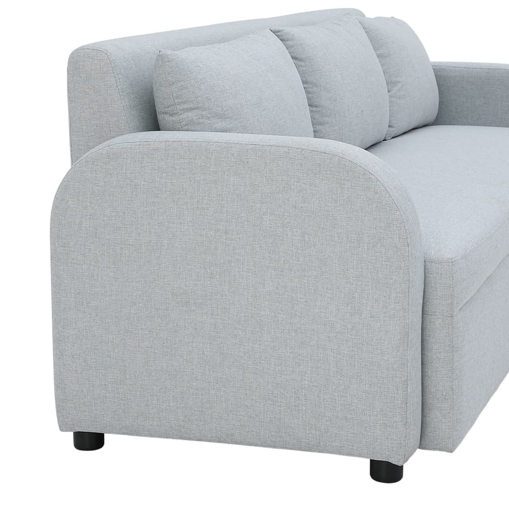 โซฟาผ้า 3 ที่นั่ง รุ่นเลย์ลา - สีเทาอ่อน