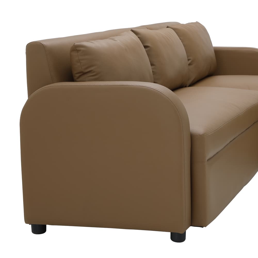 โซฟา PVC L-shape ด้านซ้าย รุ่นเลย์ลา - สีน้ำตาล