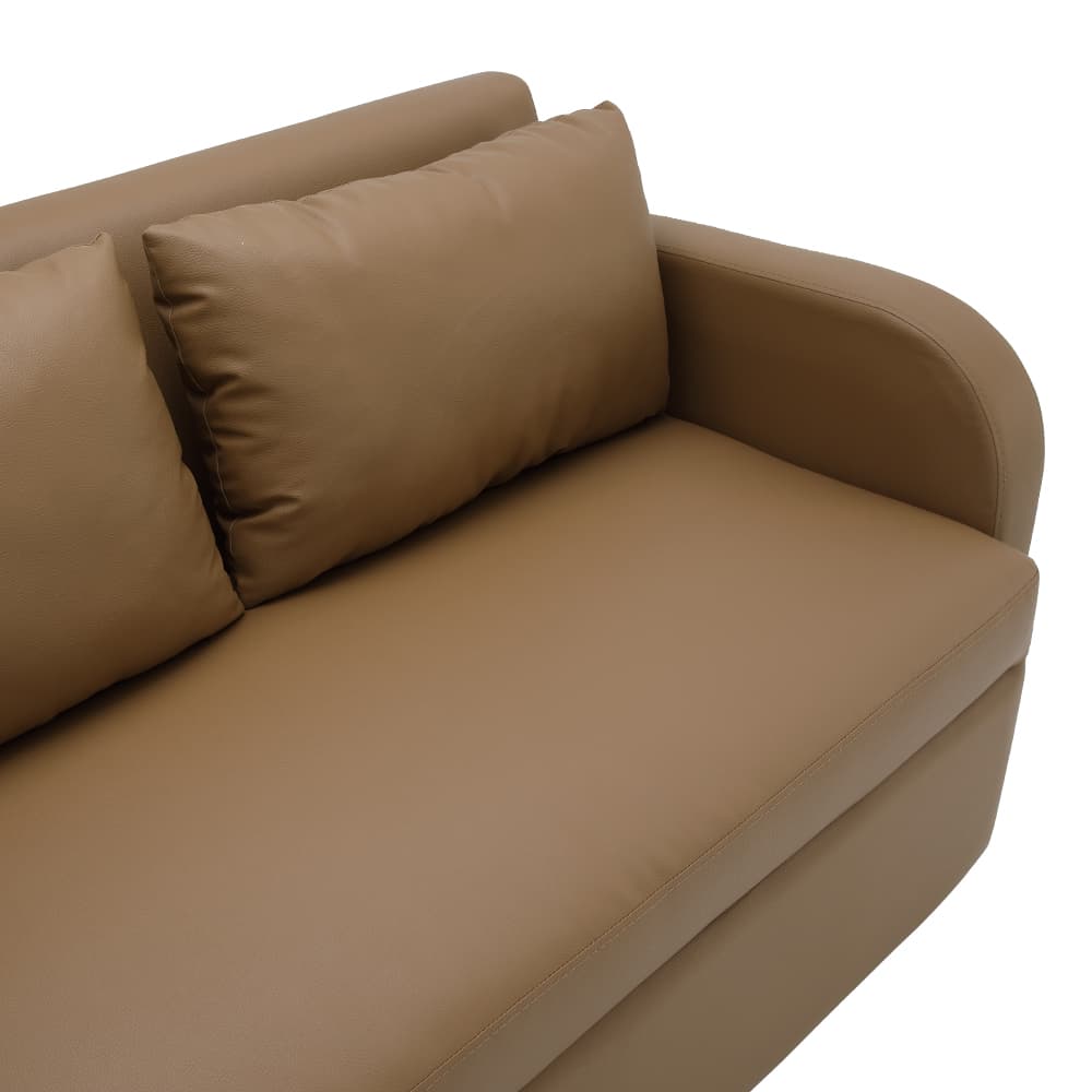 โซฟา PVC L-shape ด้านขวา รุ่นเลย์ลา - สีน้ำตาล