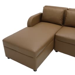 โซฟา PVC L-shape ด้านขวา รุ่นเลย์ลา - สีน้ำตาล