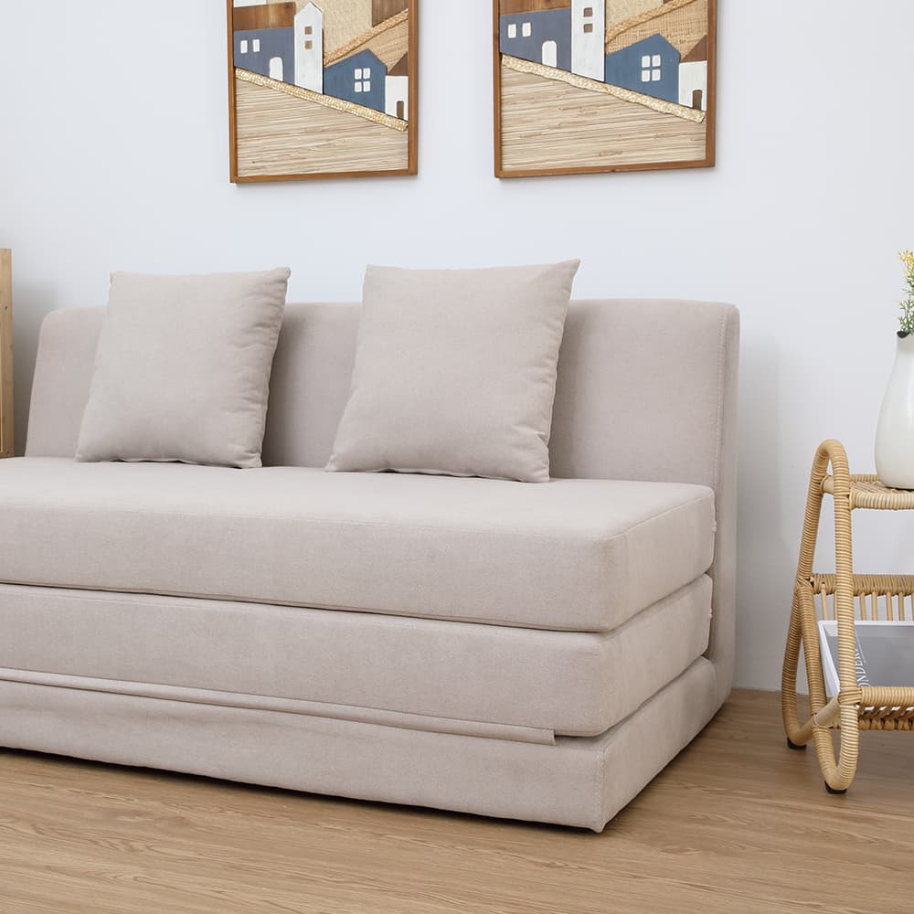 โซฟาผ้าปรับนอน รุ่นจินนี่ - สีครีม