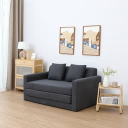 โซฟาผ้าปรับนอน มีที่วางแขน รุ่นจินนี่ - สีเทาเข้ม