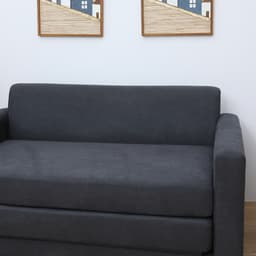 โซฟาผ้าปรับนอน มีที่วางแขน รุ่นจินนี่ - สีเทาเข้ม