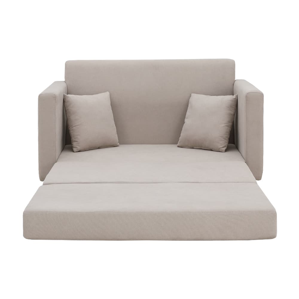 โซฟาผ้าปรับนอน มีที่วางแขน รุ่นจินนี่ - สีครีม