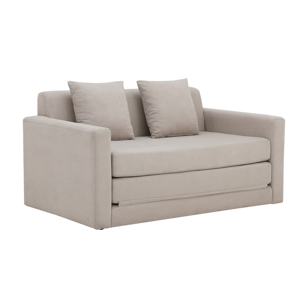 โซฟาผ้าปรับนอน มีที่วางแขน รุ่นจินนี่ - สีครีม