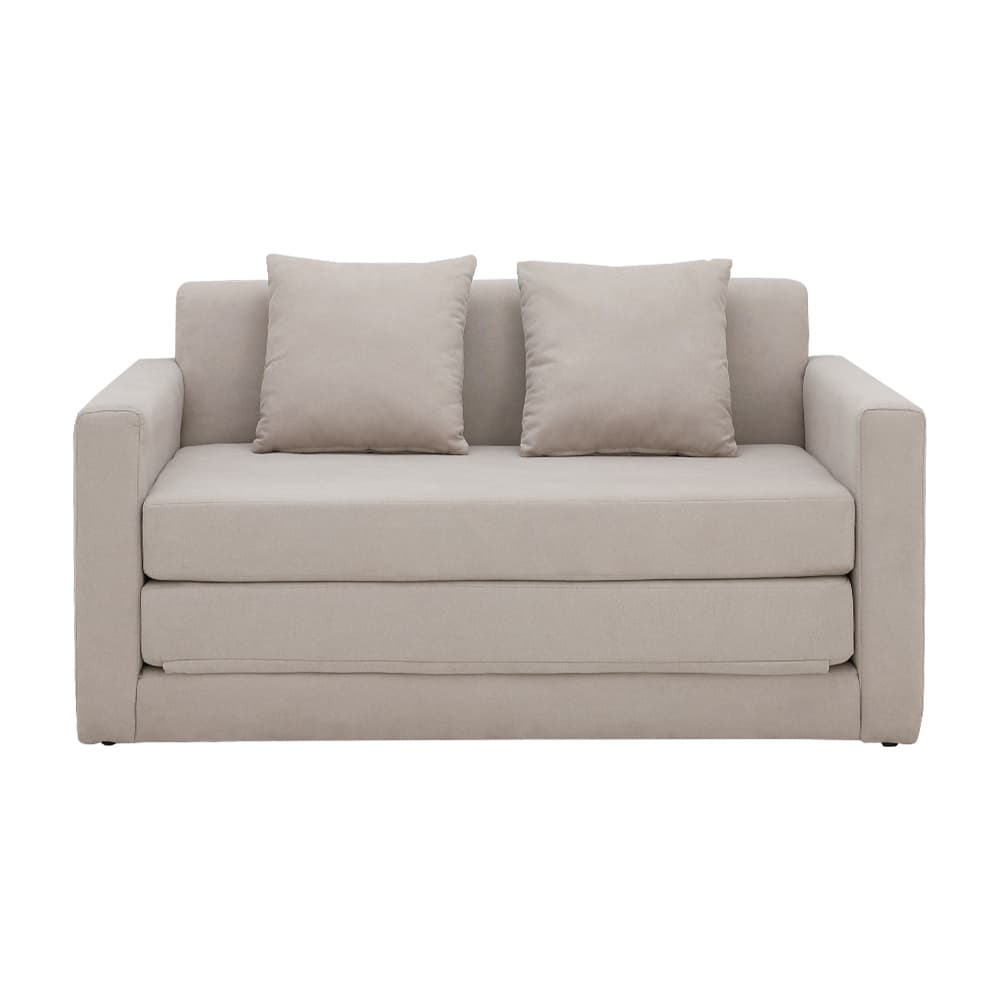 โซฟาผ้าปรับนอน มีที่วางแขน รุ่นจินนี่ - สีครีม