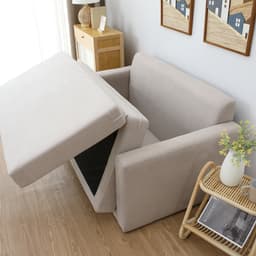 โซฟาผ้าปรับนอน มีที่วางแขน รุ่นจินนี่ - สีครีม