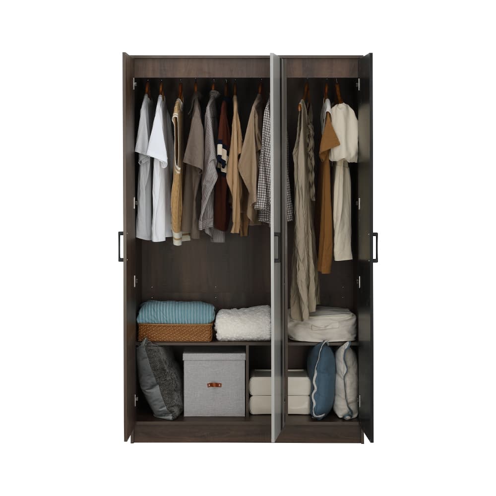 ชุดห้องนอน รุ่นแมกโนเลีย ขนาด 6 ฟุต (เตียง, ตู้เสื้อผ้า 3 บาน, โต๊ะเครื่องแป้ง, ที่นอน, หมอน 2 ใบ) - สีวอลนัท/หินอ่อนดำ