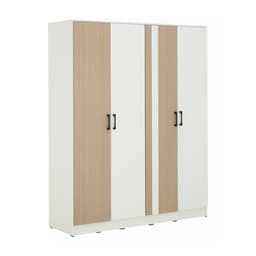 ชุดห้องนอน รุ่นคาร์เนชั่น+แมกโนเลีย ขนาด 5 ฟุต (เตียง, ตู้เสื้อผ้า 4 บาน, โต๊ะเครื่องแป้ง, ที่นอน, หมอน 2 ใบ) - สีขาว/ธรรมชาติ