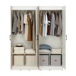 ชุดห้องนอน รุ่นคาร์เนชั่น+แมกโนเลีย ขนาด 6 ฟุต (เตียง, ตู้เสื้อผ้า 4 บาน, โต๊ะเครื่องแป้ง, ที่นอน, หมอน 2 ใบ) - สีขาว/ธรรมชาติ