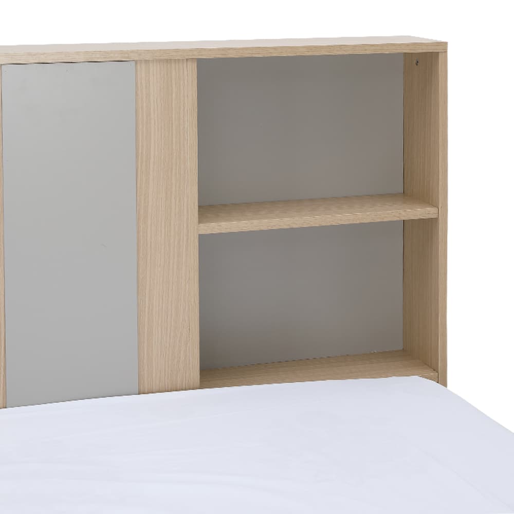 ชุดห้องนอน รุ่นแมกโนเลีย ขนาด 6 ฟุต (เตียง, ตู้เสื้อผ้า 4 บาน, โต๊ะเครื่องแป้ง, ที่นอน, หมอน 2 ใบ) - สีธรรมชาติ/หินอ่อนขาว