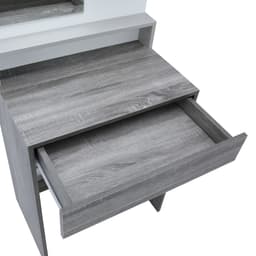 ชุดห้องนอน รุ่นมินิโอ ขนาด 5 ฟุต (เตียง, ตู้เสื้อผ้า 3 บาน, โต๊ะเครื่องแป้งพร้อมสตูล, ที่นอน, หมอน 2 ใบ) - สีเทา