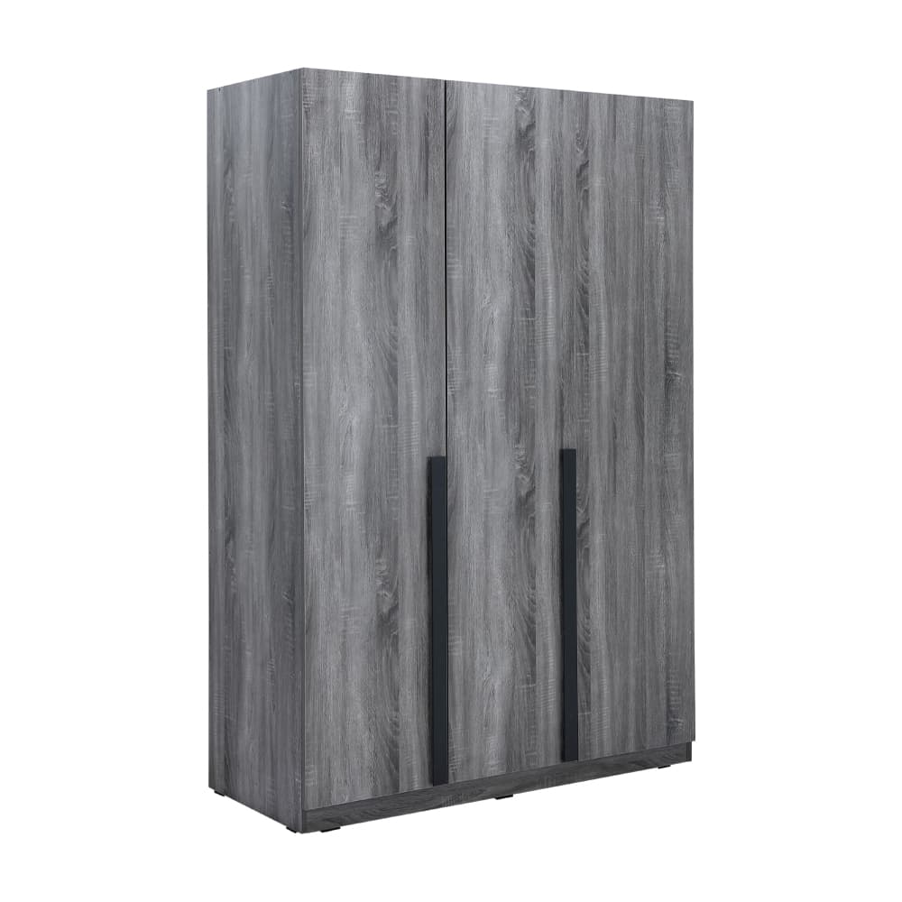 ชุดห้องนอน รุ่นมินิโอ ขนาด 5 ฟุต (เตียง, ตู้เสื้อผ้า 3 บาน, โต๊ะเครื่องแป้งพร้อมสตูล, ที่นอน, หมอน 2 ใบ) - สีเทา