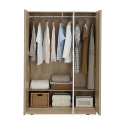 ชุดห้องนอน รุ่นจัสมิน ขนาด 5 ฟุต (เตียง, ตู้เสื้อผ้า 3 บาน, โต๊ะเครื่องแป้ง) - สีธรรมชาติ/ขาว