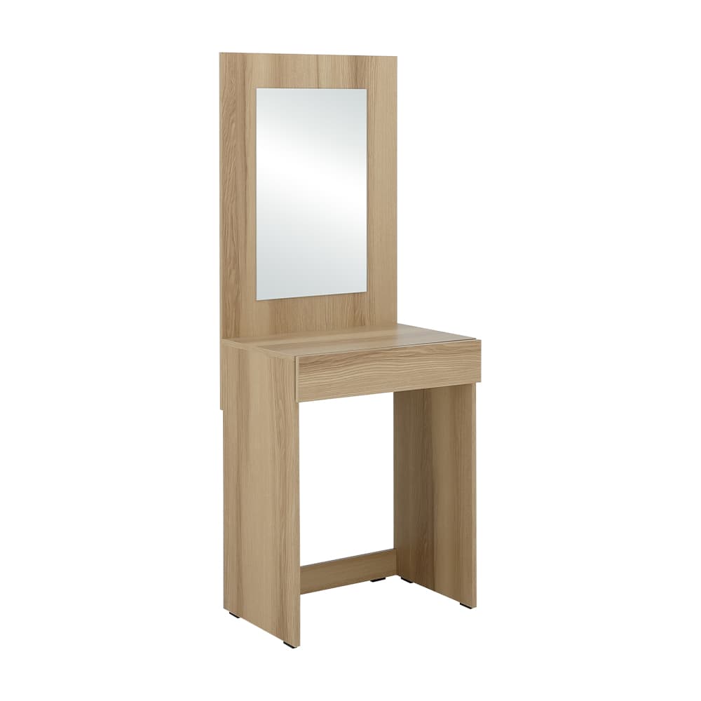 ชุดห้องนอน รุ่นจัสมิน ขนาด 5 ฟุต (เตียง, ตู้เสื้อผ้า 3 บาน, โต๊ะเครื่องแป้ง) - สีธรรมชาติ/ขาว