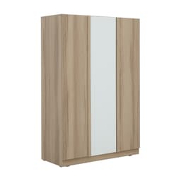 ชุดห้องนอน รุ่นจัสมิน ขนาด 5 ฟุต (เตียง, ตู้เสื้อผ้า 3 บาน, โต๊ะเครื่องแป้ง) - สีธรรมชาติ/ขาว