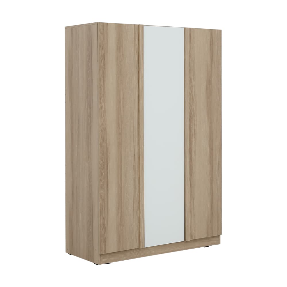 ชุดห้องนอน รุ่นจัสมิน ขนาด 5 ฟุต (เตียง, ตู้เสื้อผ้า 3 บาน, โต๊ะเครื่องแป้ง) - สีธรรมชาติ/ขาว