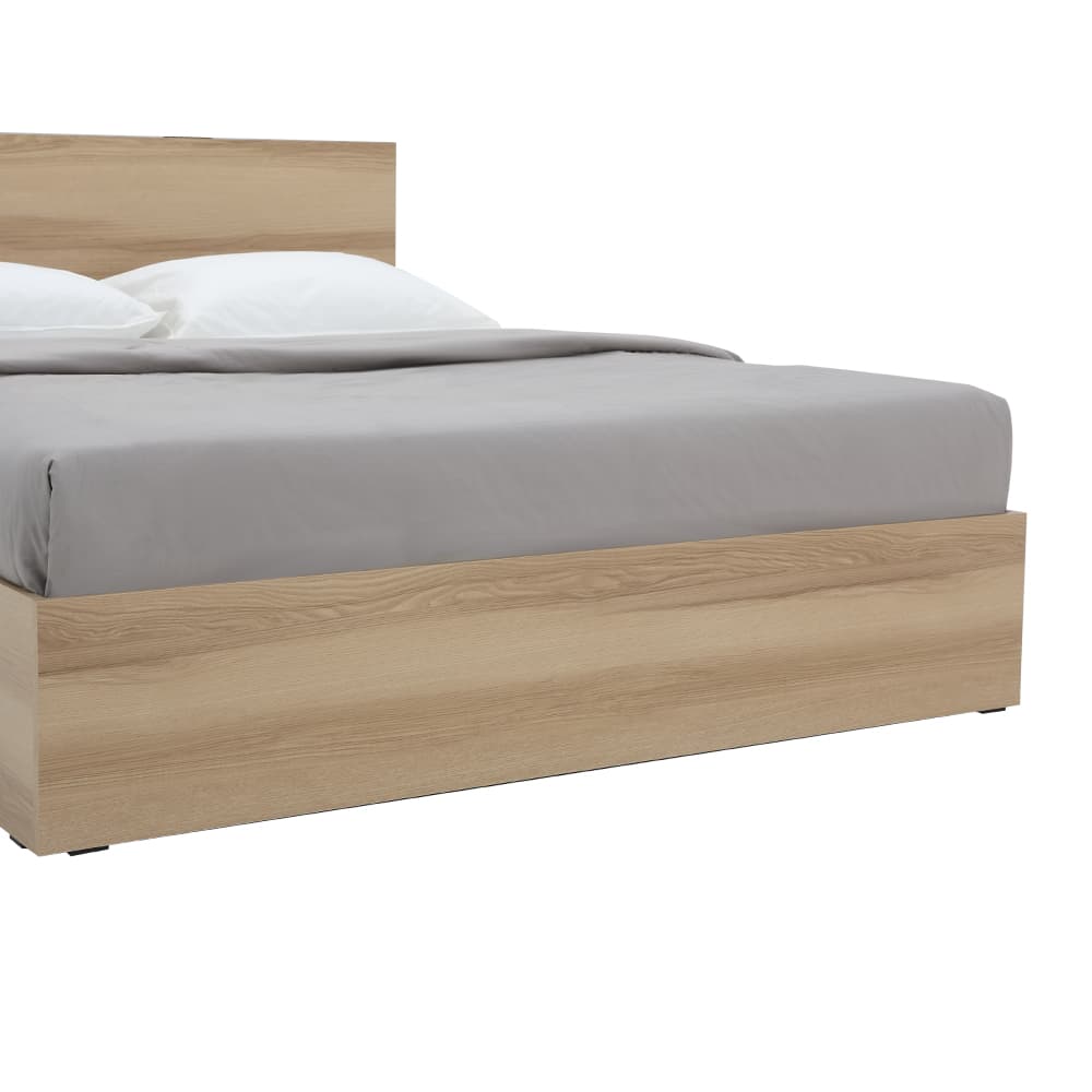 ชุดห้องนอน รุ่นจัสมิน ขนาด 6 ฟุต (เตียง, ตู้เสื้อผ้า 3 บาน, โต๊ะเครื่องแป้ง) - สีธรรมชาติ/ขาว