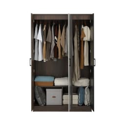 ชุดห้องนอน รุ่นแมกโนเลีย ขนาด 5 ฟุต (เตียง, ตู้เสื้อผ้า 3 บาน, โต๊ะเครื่องแป้ง, ที่นอน, หมอน 2 ใบ) - สีวอลนัท/หินอ่อนดำ