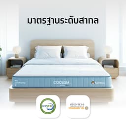 ที่นอน รุ่นคูลลิซึ่ม ขนาด 3.5 ฟุต หนา 8 นิ้ว - สีขาว/ฟ้าอ่อน