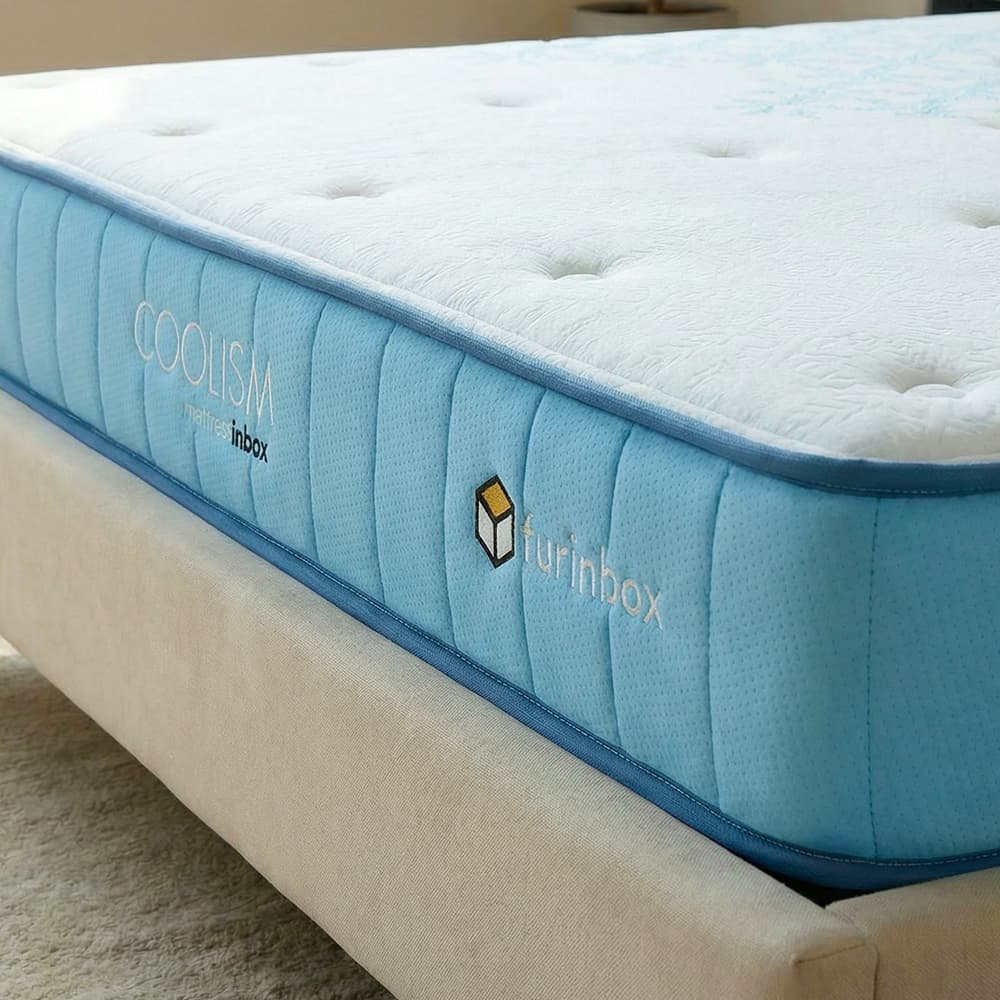 ที่นอน รุ่นคูลลิซึ่ม ขนาด 5 ฟุต หนา 8 นิ้ว - สีขาว/ฟ้าอ่อน