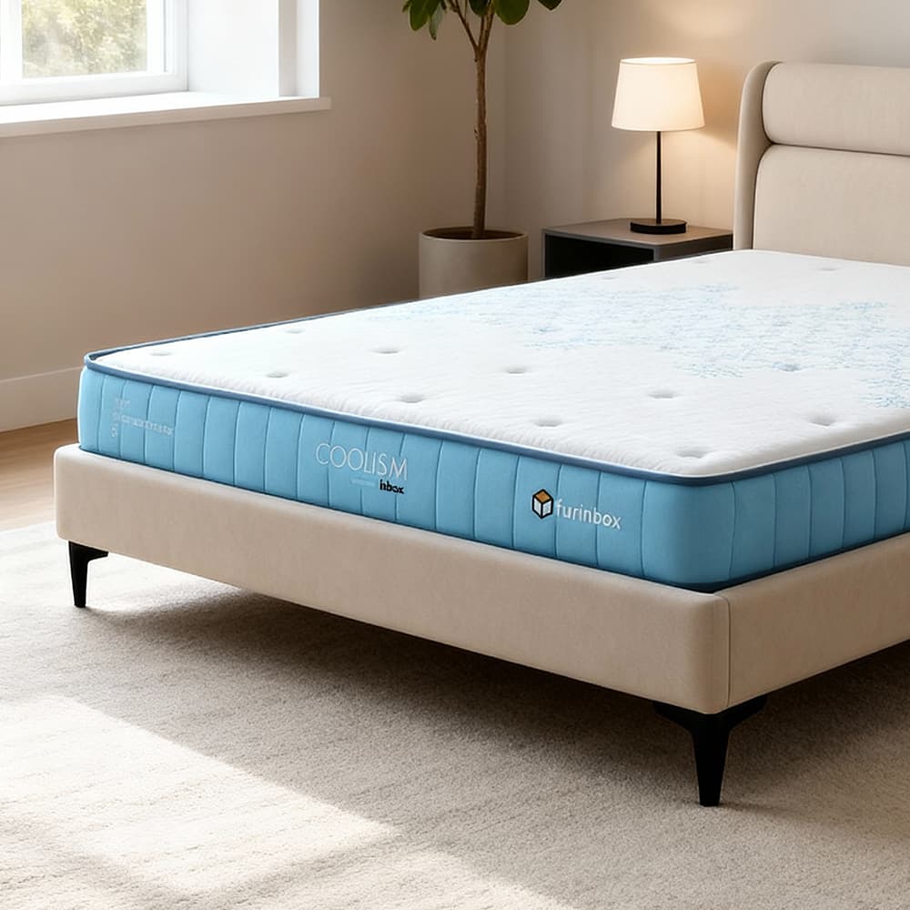 ที่นอน รุ่นคูลลิซึ่ม ขนาด 6 ฟุต หนา 8 นิ้ว - สีขาว/ฟ้าอ่อน