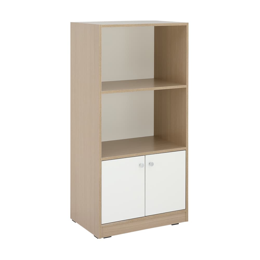 โซฟาเบดผ้า L-shape และชั้นวางของพร้อมตู้บานเปิด ขนาด 60 ซม. รุ่นเคียร่า+รุ่นมินิโอ - สีน้ำตาลอ่อน/ธรรมชาติ