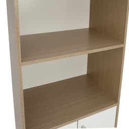 โซฟาเบดผ้า L-shape และชั้นวางของพร้อมตู้บานเปิด ขนาด 60 ซม. รุ่นเคียร่า+รุ่นมินิโอ - สีน้ำตาลอ่อน/ธรรมชาติ